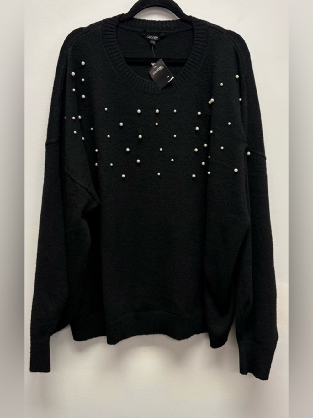 4 for $25 NWT 🖤 George Plus Black Pearl Embellished Sweater – Size 4X